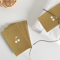 M-45  messagecard ★ Carte cerise à pois (moutarde) 25枚