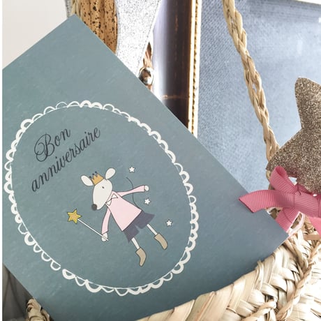 ポストカード ♡ Monsieur souris Bon anniversaire