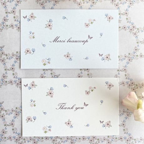M-132 messagecard ★ Mon petit fleuriste  Thank you/Merci beaucoup   計24枚