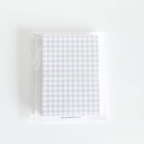 台紙 ★ Carte à carreaux gris 30枚/ ギンガムチェック グレー