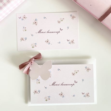 M-160 messagecard ★ petit fleur  rose ♡ 25枚／50枚／100枚