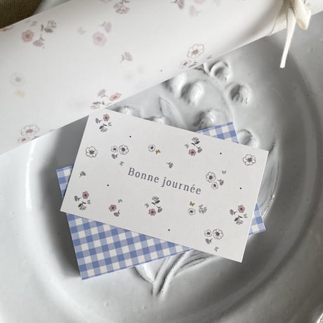C-02  messagecard anémone petite   100枚    Écru+gris ❤︎︎ collaboration paper items