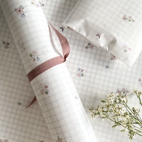 【ゆうパック】 30枚 ★ wrapping paper A3  Panier de fleurs
