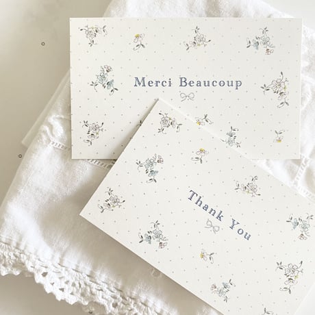 M-139 messagecard ★ mercerie petit fleur♡Merci Beaucoup/Thank you