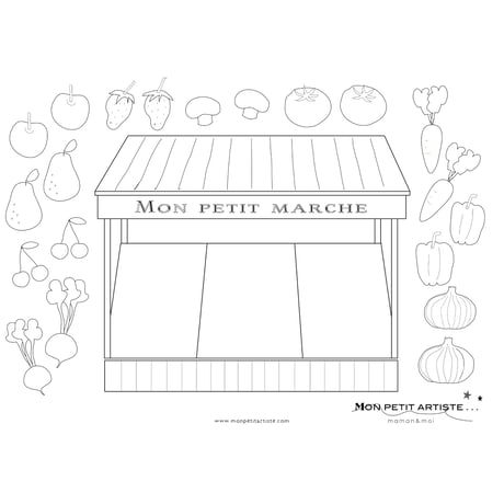【 PDF 】Mon petit Coloriage   マルシェ☆