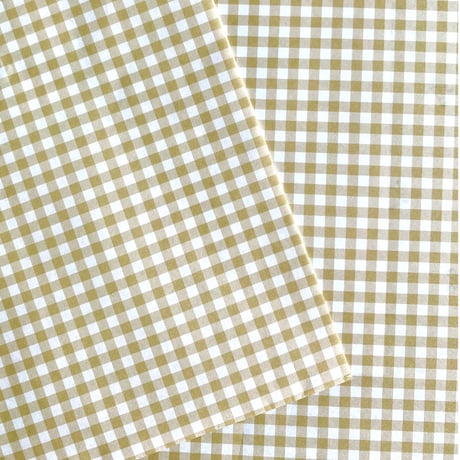 【クリックポスト】 10枚 ★ wrapping paper A3 carreaux moutarde ギンガムチェック マスタード