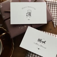 M-141 messagecard ★ 𝐀𝐔 𝐁𝐎𝐍 𝐕𝐈𝐄𝐔𝐗 𝐓𝐄𝐌𝐏𝐒 noir 2種  馬車/チェア  計24枚