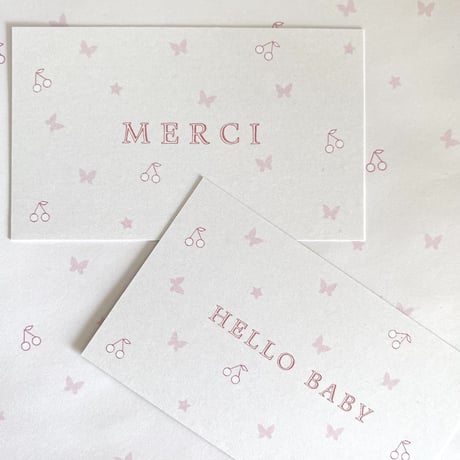 M-110- Bonbon cerise papillon   MERCI/HELLOBABY 24枚