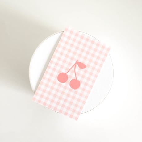 M-51 messagecard ★ cerise carreaux (rose) 25枚