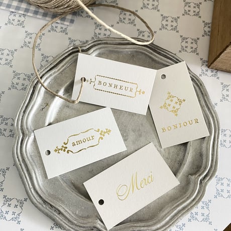 TG-9 mini tag   Doré Pailleté 4種 計 20枚 maison de campagne d'été