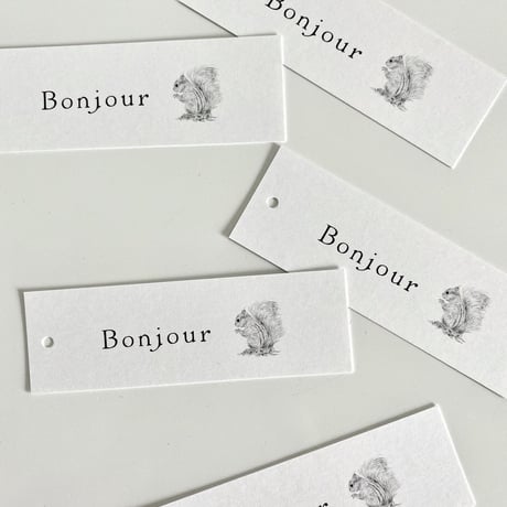 T-40 mini tag  écureuil Bonjour 20枚