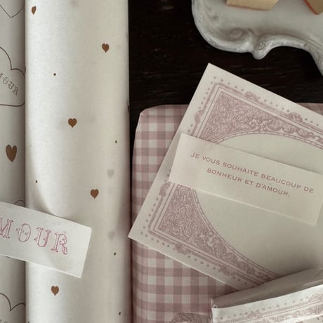 【ゆうパック】wrapping paper A3 Mon petit amour  10枚/30枚/50枚/100枚