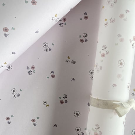 【ゆうパック】100枚 ★ wrapping paper A3  anémone petite / Écru+gris ❤︎︎ collaboration paper items