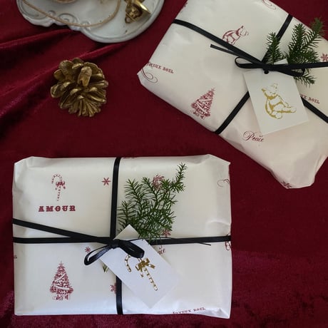 【ゆうパック】wrapping paper A3  marché de Noël 10枚/30枚/50枚/100枚