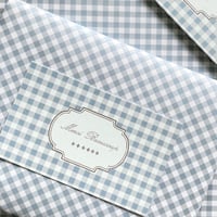M-157 messagecard ★ maison de campagne d'été  ギンガムチェック Blue ♡ 25枚／50枚／100枚