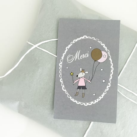 M-73 messagecard ★ Monsieur souris Merci 25枚 blue/rose