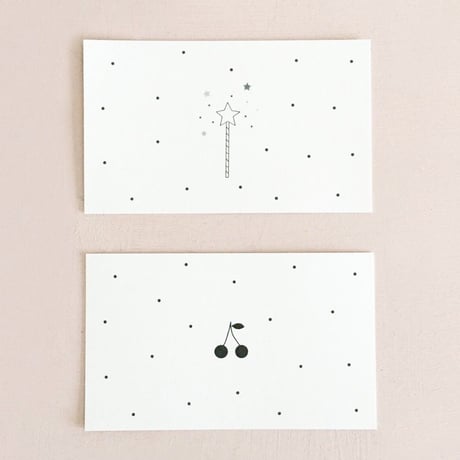 M-70  messagecard ★ mini carte à pois/cerise/magicwand  30枚