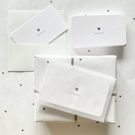 mon petit cœur カードとミニ封筒のセット♡各4枚入り