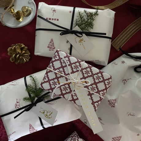 【クリックポスト】10枚 ★ wrapping paper A3  marché de Noël