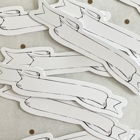 型抜きカード ribbon リボン型 ♡ 20枚