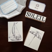 Mon petit STAMP スタンプ  petit bateau / parasol de plage/soleil