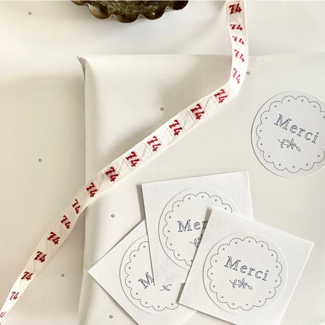 シール ★ mercerie  merci  4cm  (25枚入り)