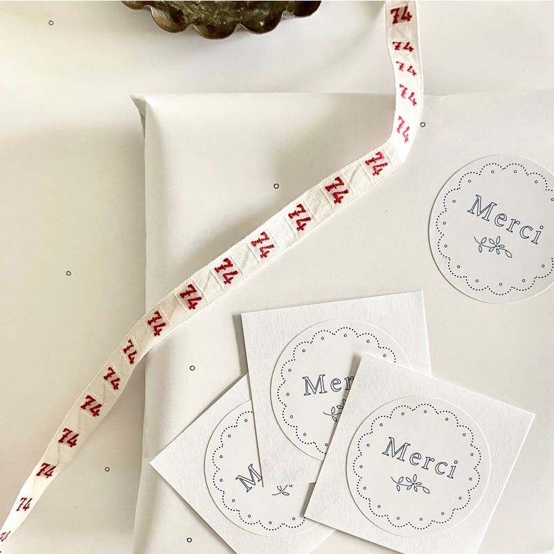 シール ☆ mercerie merci 4cm (25枚入り) | Mon petit