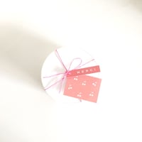 mini tag  Cerise rose M E R C I  20枚