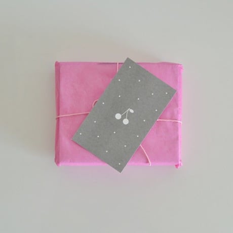 M-47  messagecard ★ Carte cerise à pois (gris) 25枚