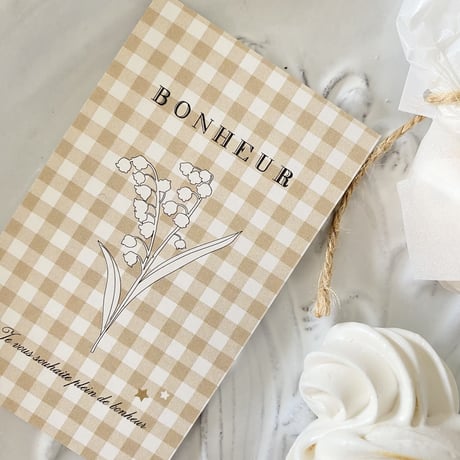 M-155 messagecard ★  petit muguet bonheur ♡ 25枚／50枚／100枚