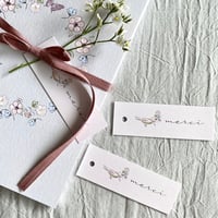 T-62 tag  タグ petit oiseau  merci 25枚