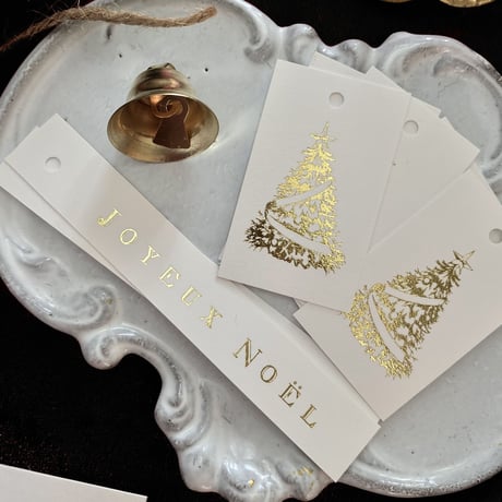 TG-4 mini tag  Noël Doré Pailleté 2種 計 20枚