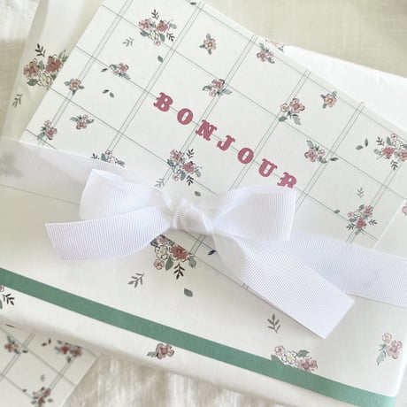 M-152 messagecard ★  Bonjour mon petit jardin carreaux ♡ 25枚/50枚/100枚