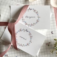 M-130 messagecard ★ Couronne de Fleurs  merci /Bonjour   計24枚