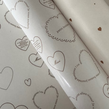 【クリックポスト】10枚 ★ wrapping paper A3  Tout mon amour 10枚