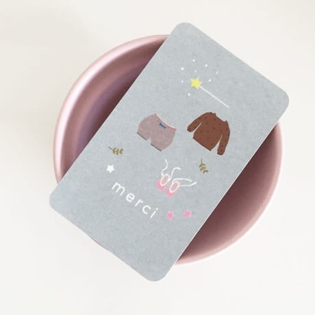 M-32 messagecard ★ mon favori 25枚  Bleu fumée / Rose dragée