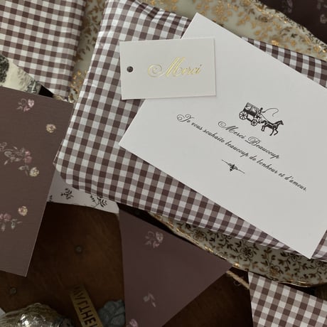 【クリックポスト】10枚 ★ wrapping paper A3  carreaux automne