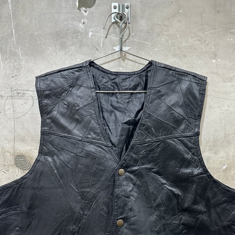 used PATCH WORK LEATHER VEST