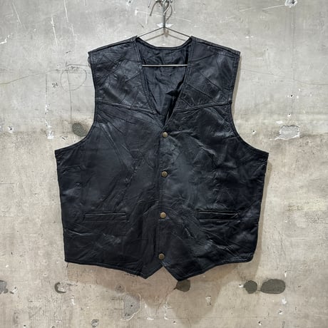 used PATCH WORK LEATHER VEST