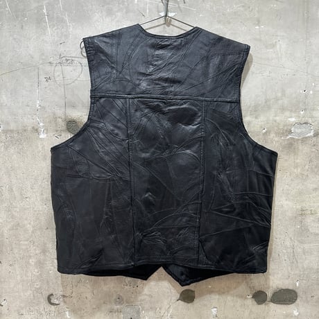 used PATCH WORK LEATHER VEST