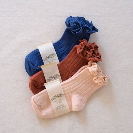 Collégien / Lili Lace Trim Ankle Socks - Sorbet