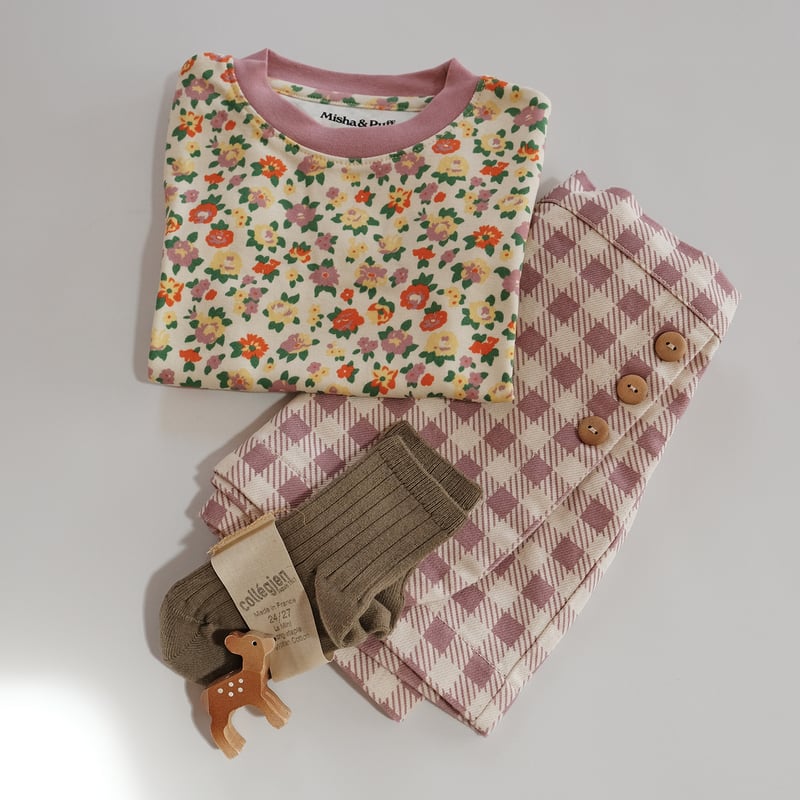 SOOR PLOOM / OLIVE SKORT - Gingham Print, Zinni SOOR PLOOM / OLIVE SKORT - Gingham Print, Zinni