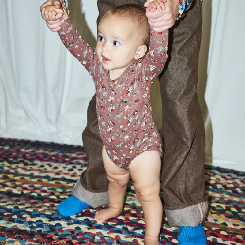 Misha & Puff / Baby Long Sleeve Lap Onesie - Mo