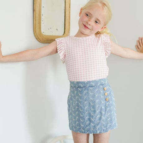 SOOR PLOOM / Frill Tee - GINGHAM PRINT, BUBBLE