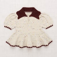 Misha & Puff / Crochet Trim Puff Top - Iris Confetti