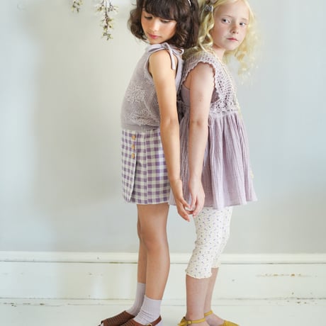 SOOR PLOOM / OLIVE SKORT - GINGHAM PRINT, PANSY
