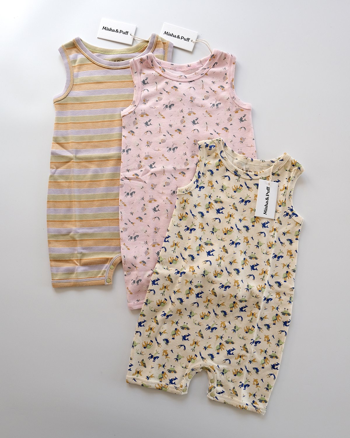 Misha & Puff / BABY TANK ROMPER - MARZIPAN CIRC