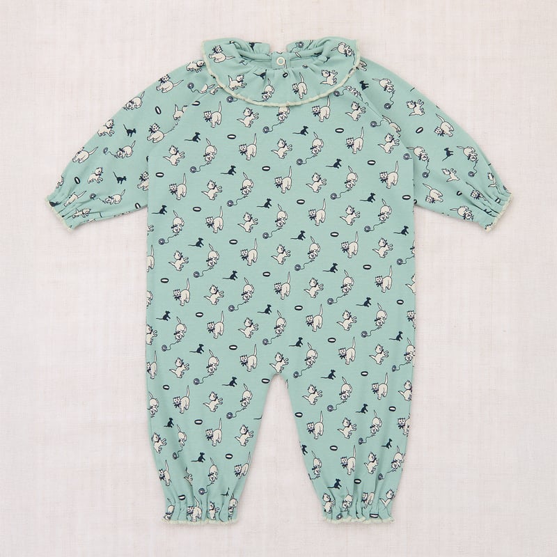 ロンパース・カバーオール Misha & Puff / Pierrot Onesie / 0-6m Misha & Puff / Baby Pierrot Onesie - Sage Cat &