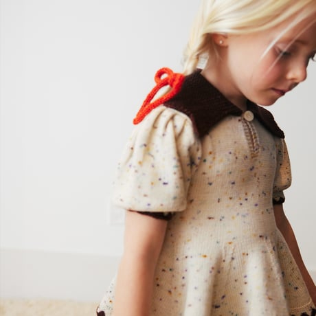 Misha & Puff / Crochet Trim Puff Top - Iris Confetti