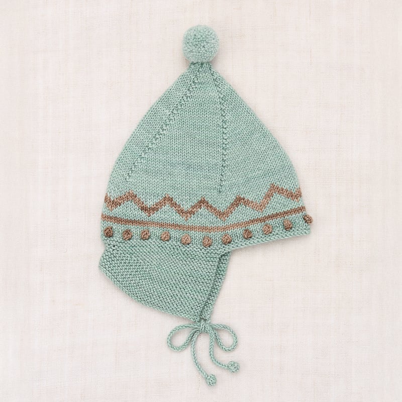 ｐ*ｉ様 misha & puff pointy Misha & Puff / Zig Zag Pointy Peak Hat - Sage |